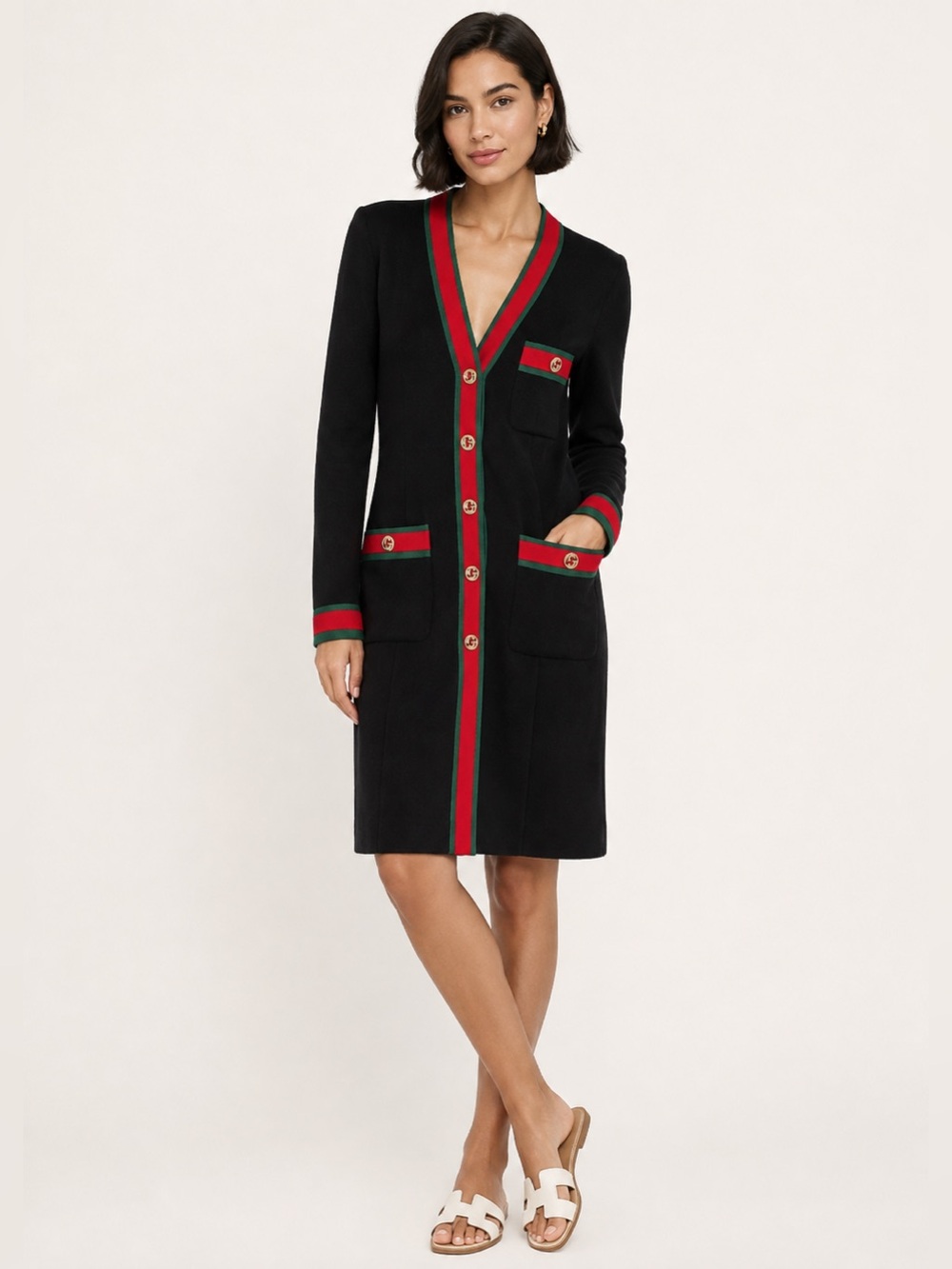 Gucci Black Jacket with Red and Green Accents
